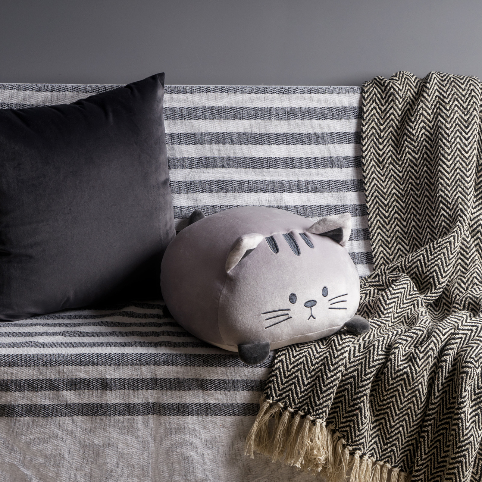 Kissen KITTY grau 