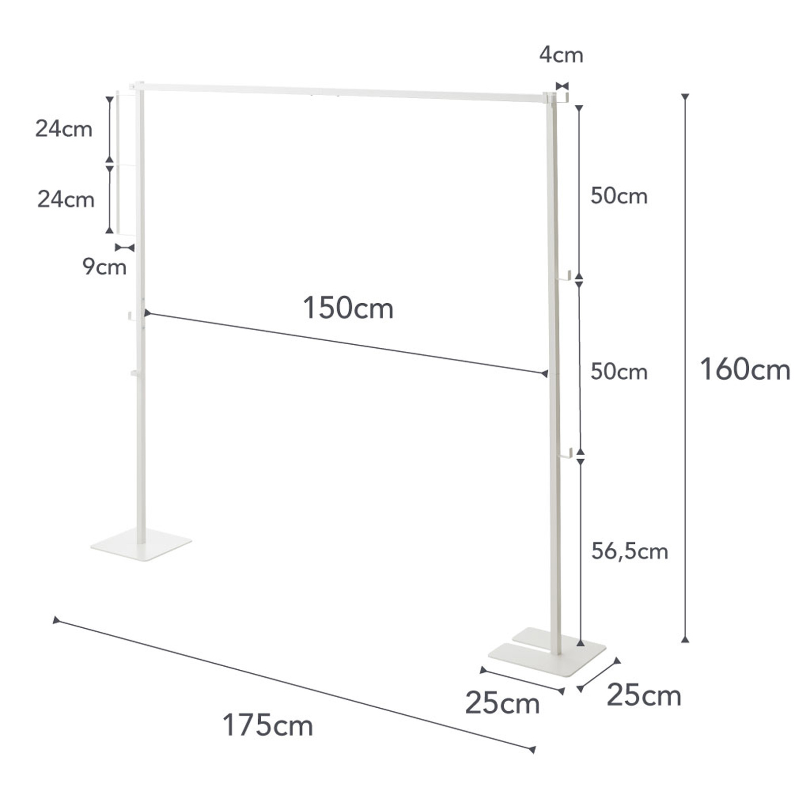 Zusammenklappbarer Wäsche- & Kleiderständer TOWER  weiss