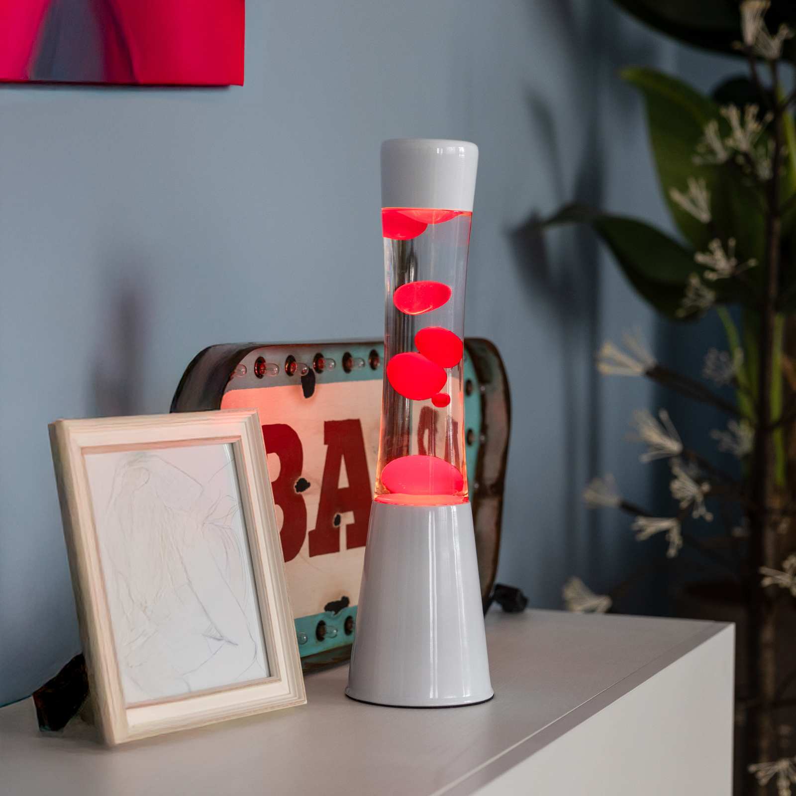 Lava Lamp TOWER red/white 