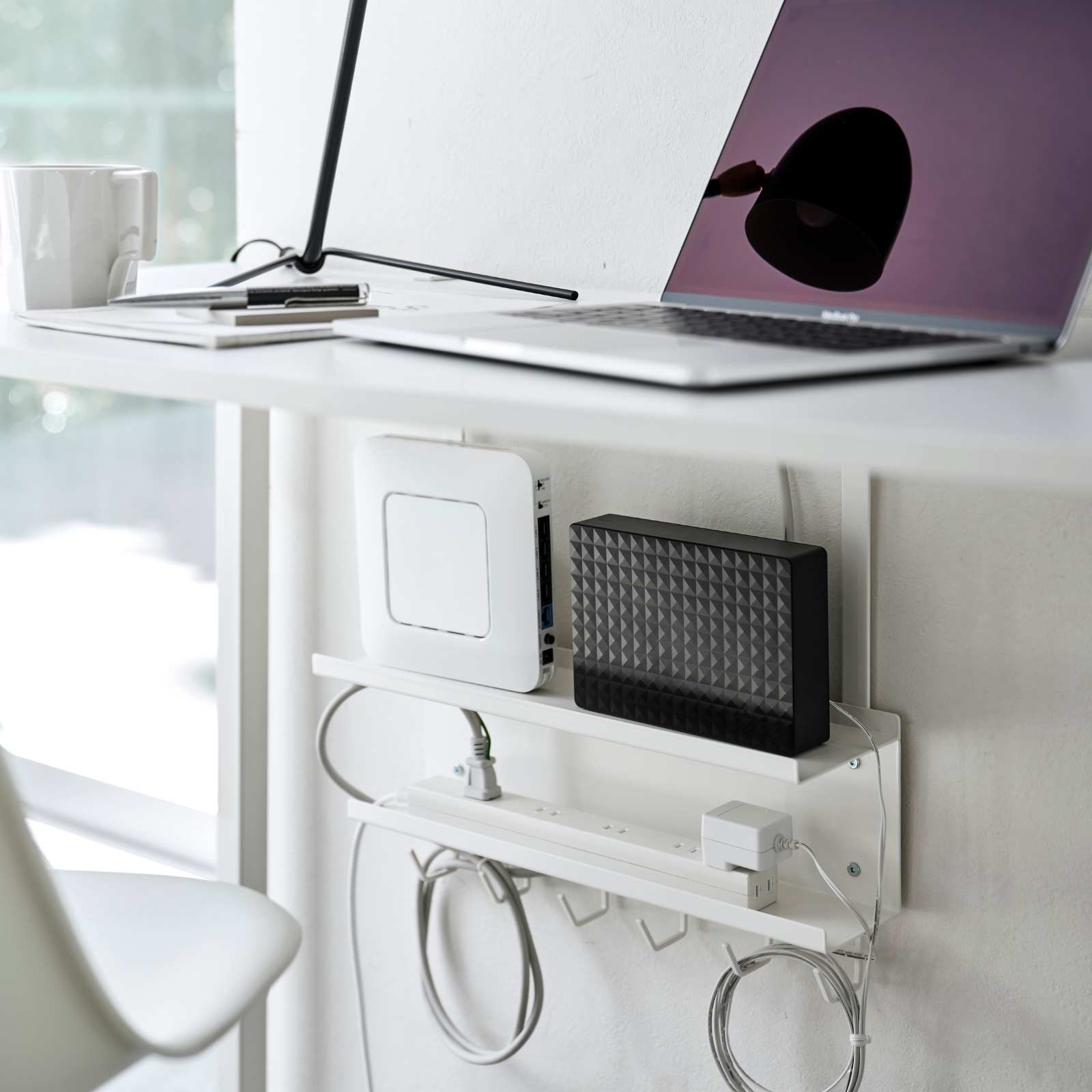 Untertisch-Kabel-/Router-Organizer SMART  weiss