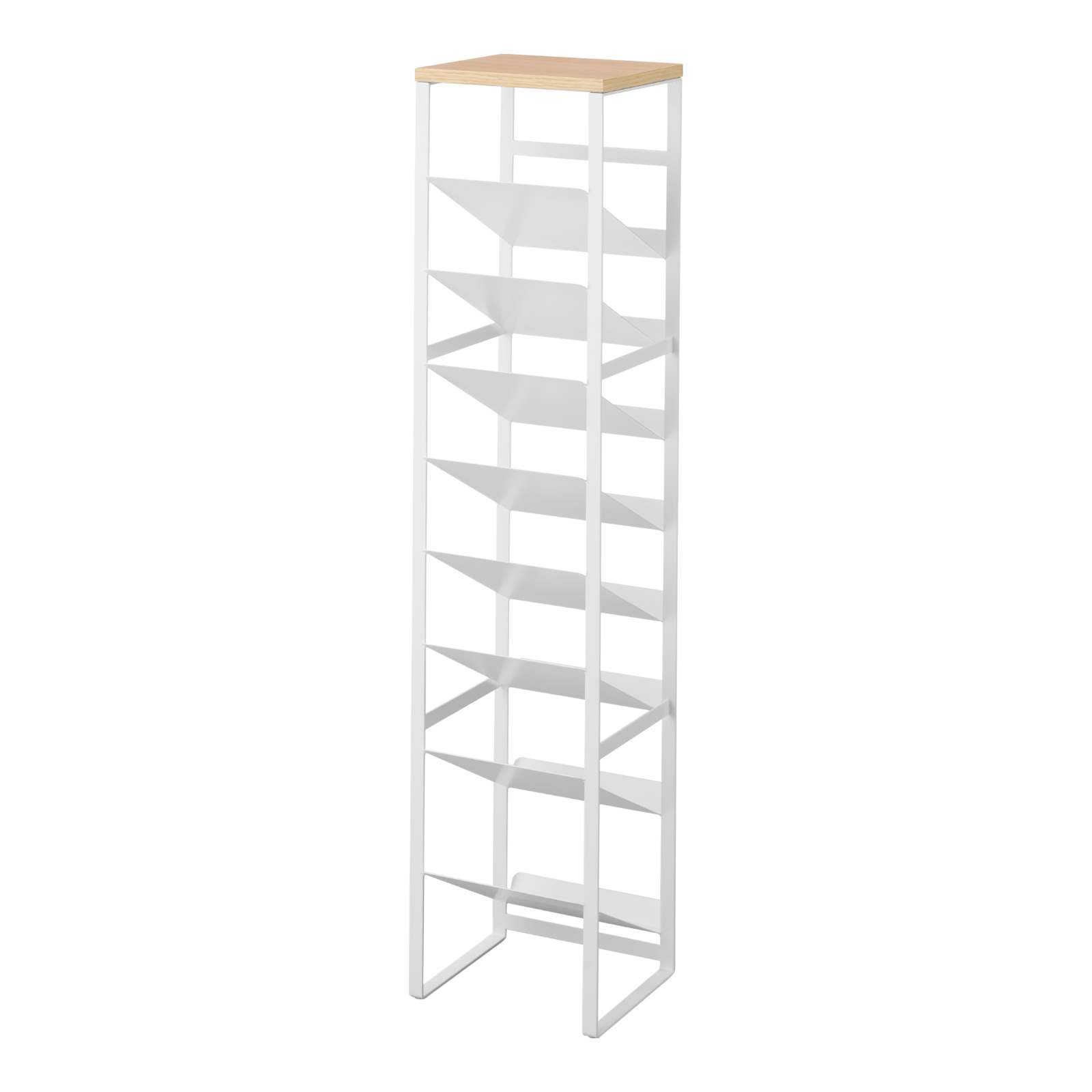 8-stöckiges Flaschenregal TOWER weiss mit Holzablage 