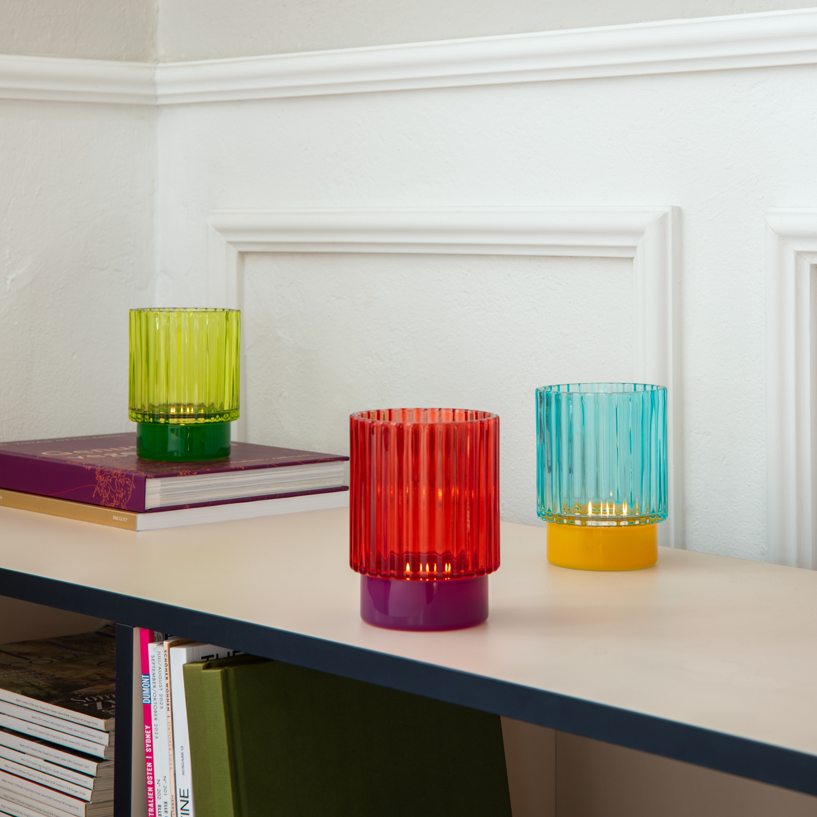 Teelichtglas Lumi blue 