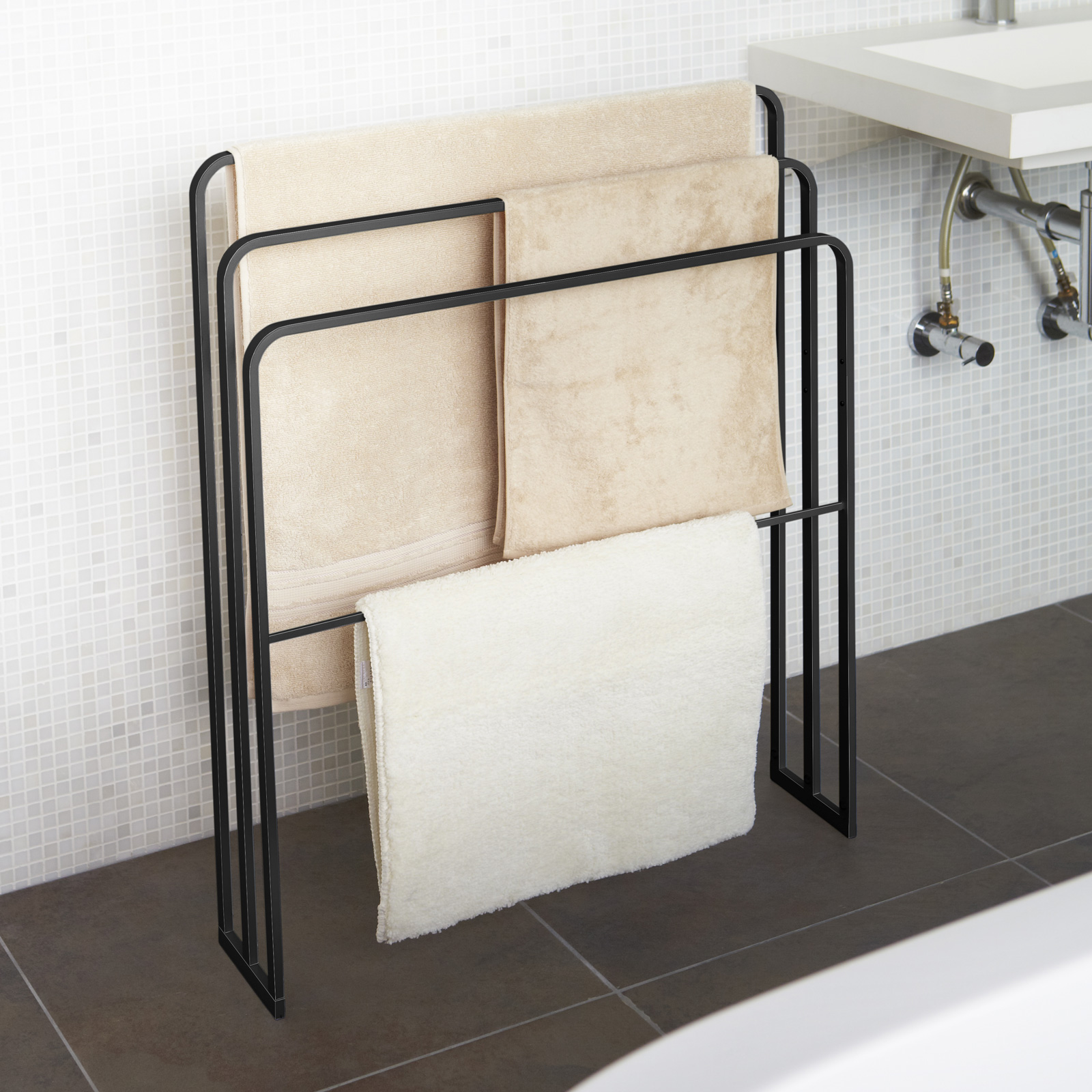Badetuch-Halter TOWER schwarz 