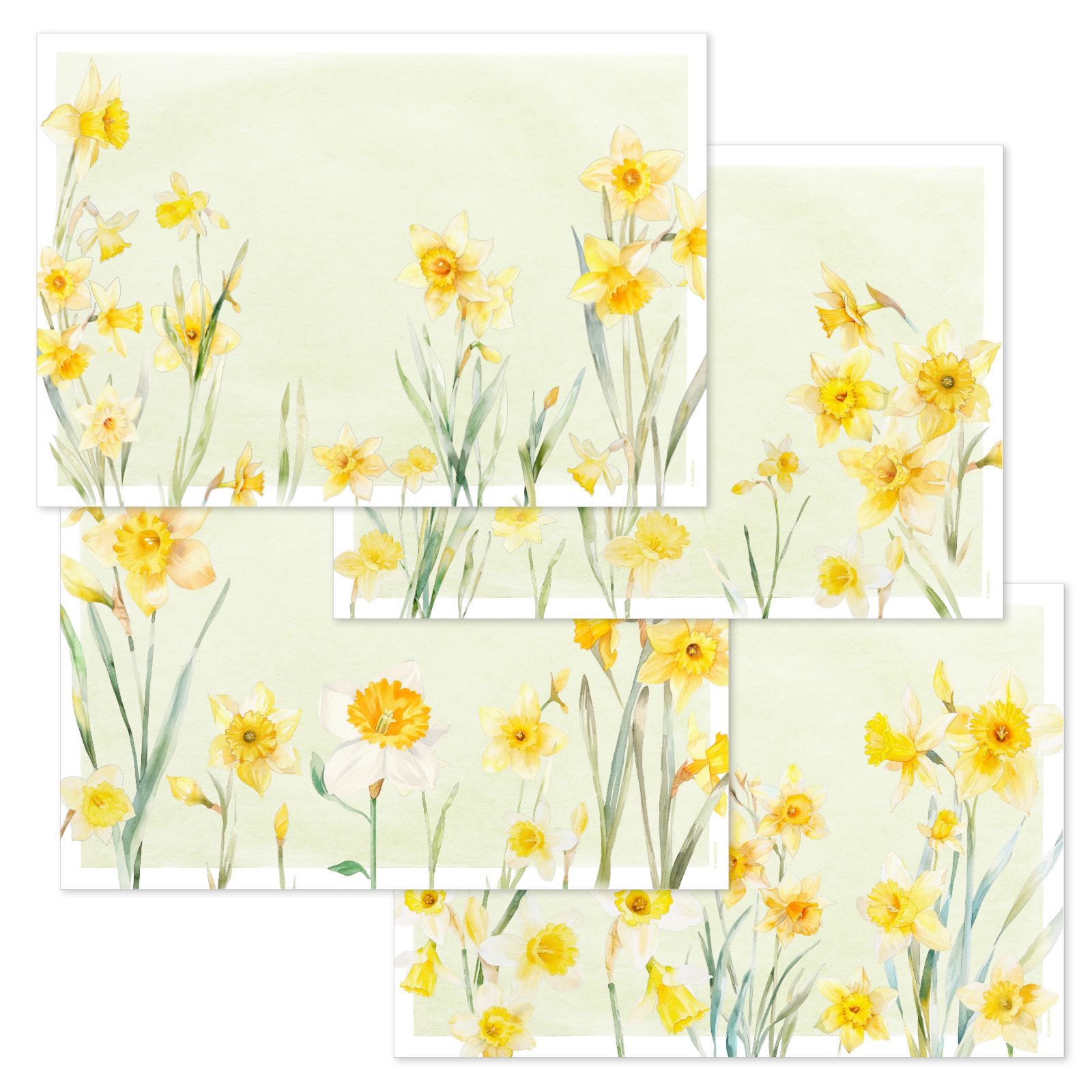 Papiertischset SUNNY BLOOM 4 Sujets à 12 Blatt