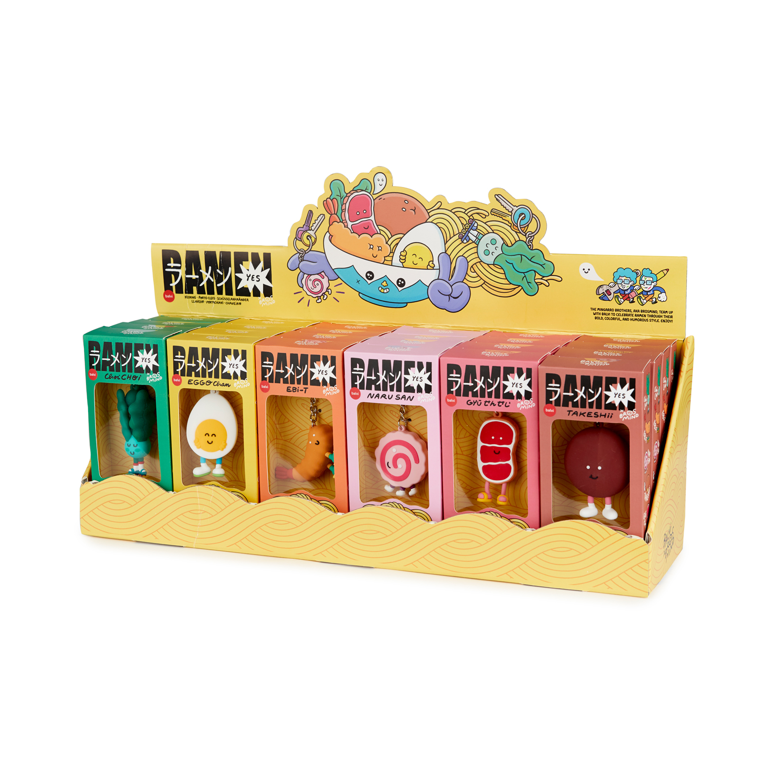 Schlüsselanhänger RAMEN assortiert im Display à 24 Stk. 