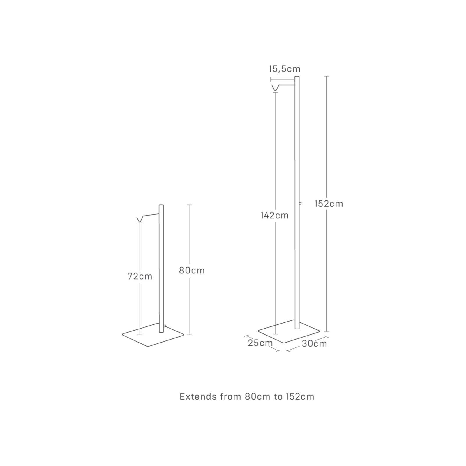 Höhenverstellbarer Laternenständer TOWER  weiss