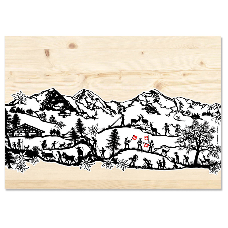 Papiertischset SWISS TRADITION 7 4 Sujets à 12 Blatt