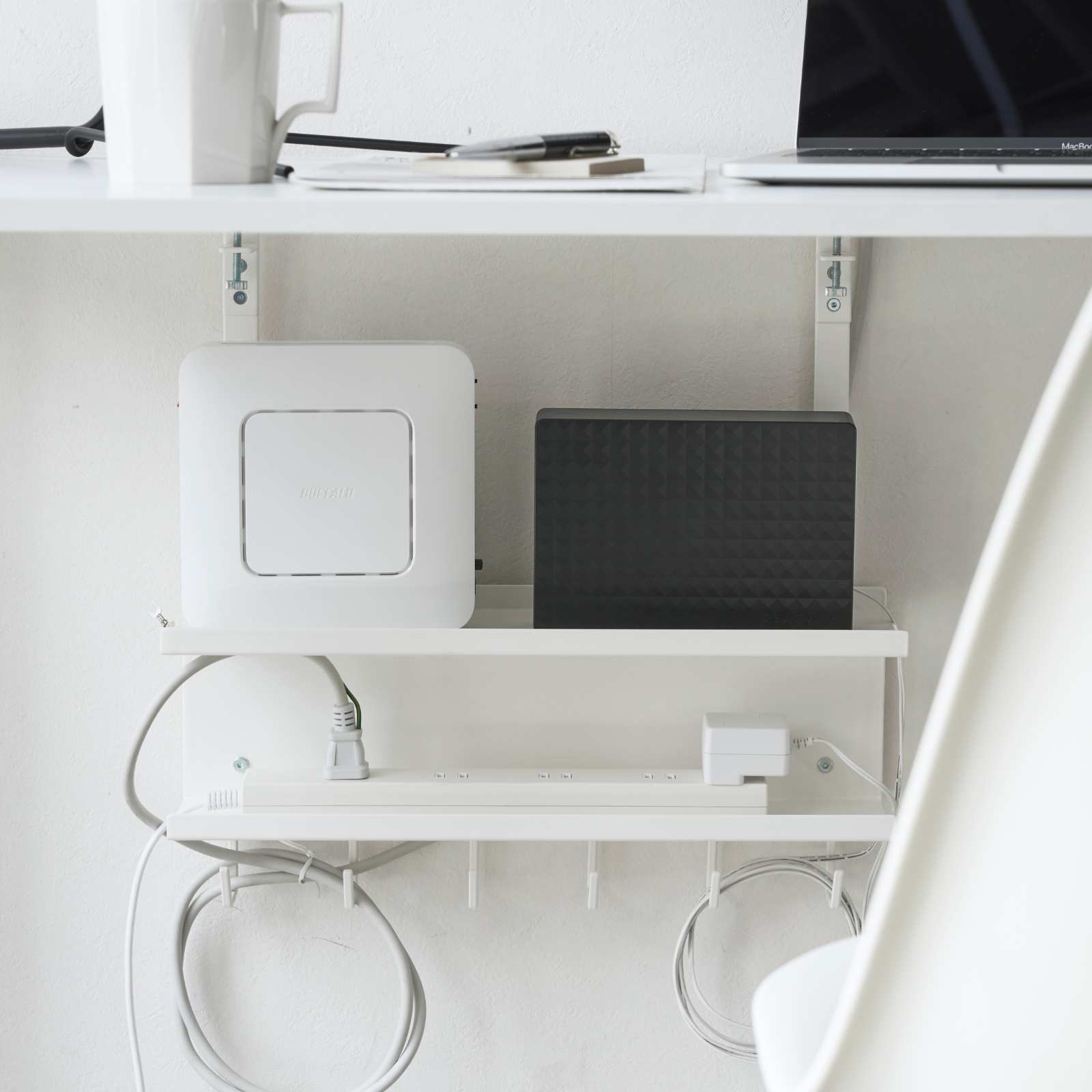 Untertisch-Kabel-/Router-Organizer SMART  weiss