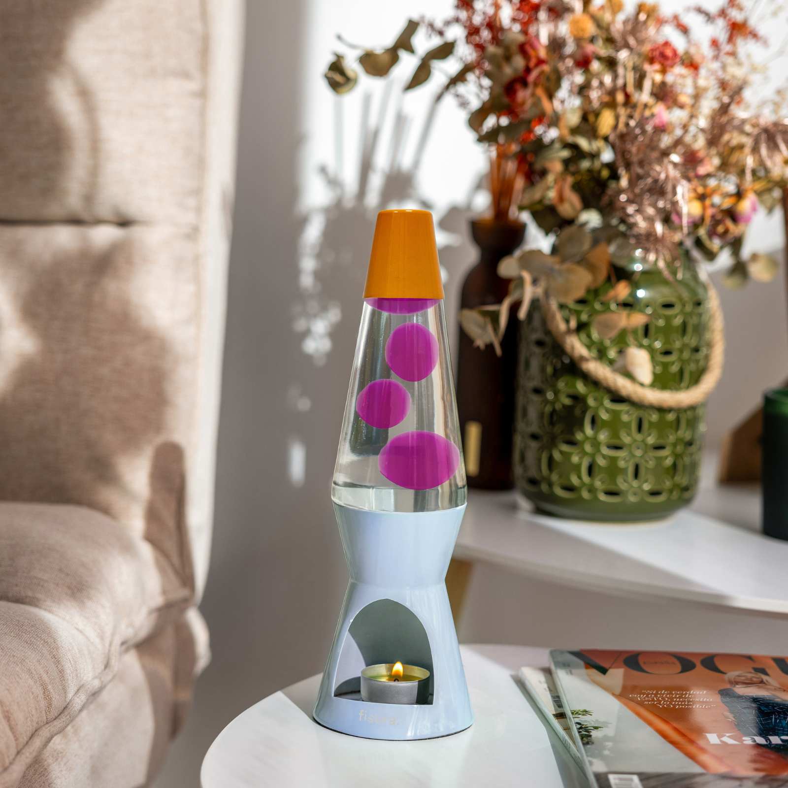 Lava Lamp T-LIGHT - blue & pink 