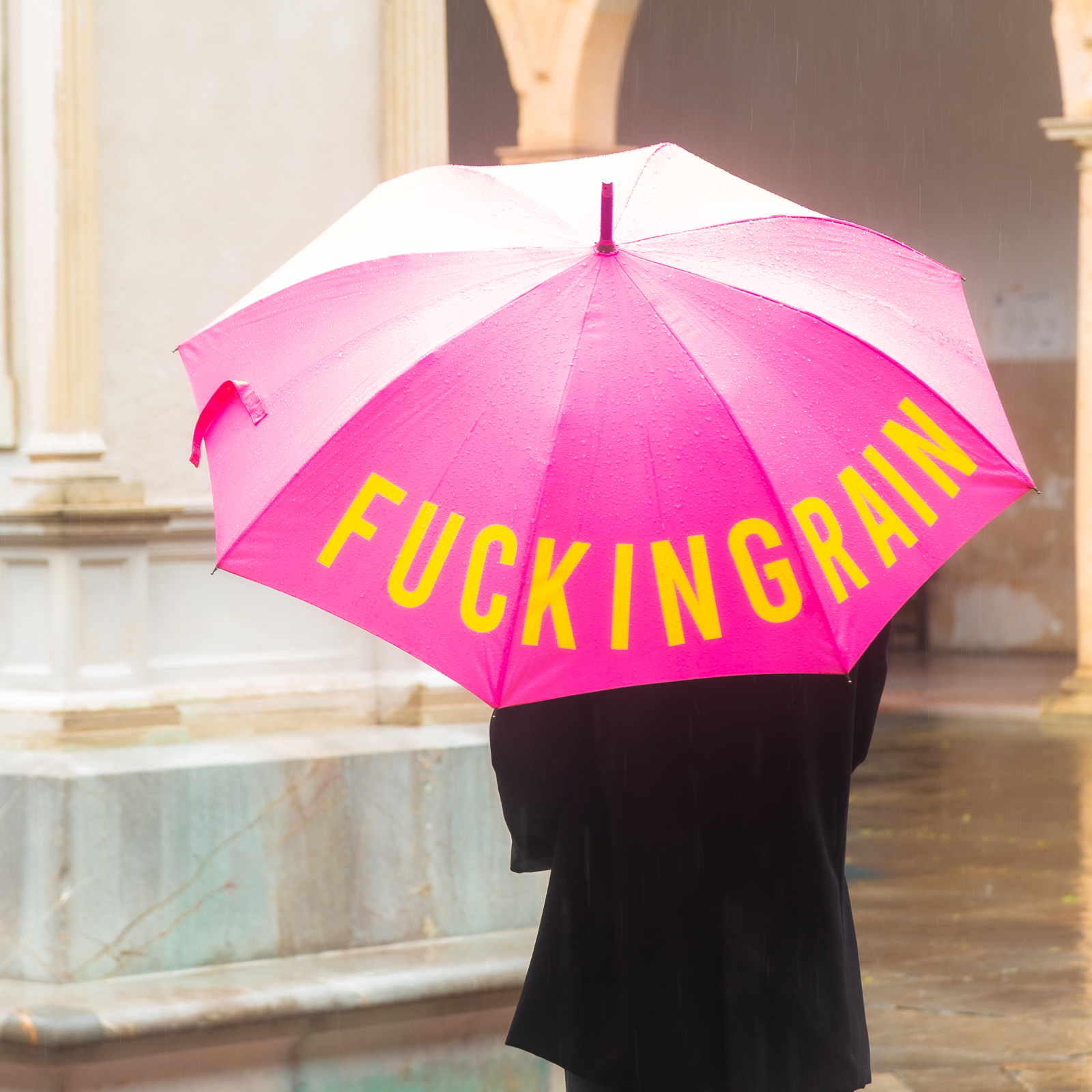 Stockschirm FUCKING RAIN pink 