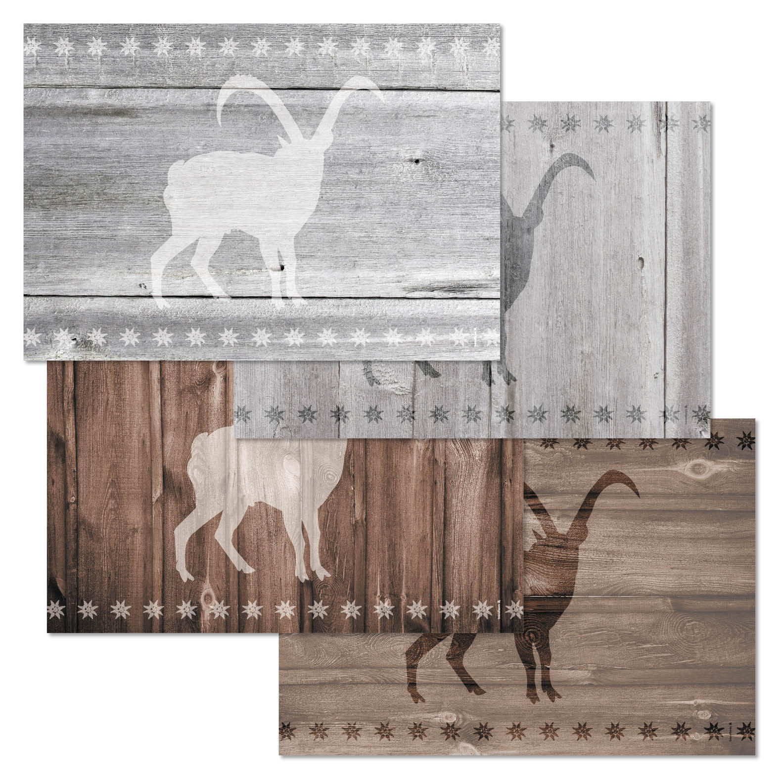 Papiertischset STEINBOCK 4 Sujets à 12 Blatt