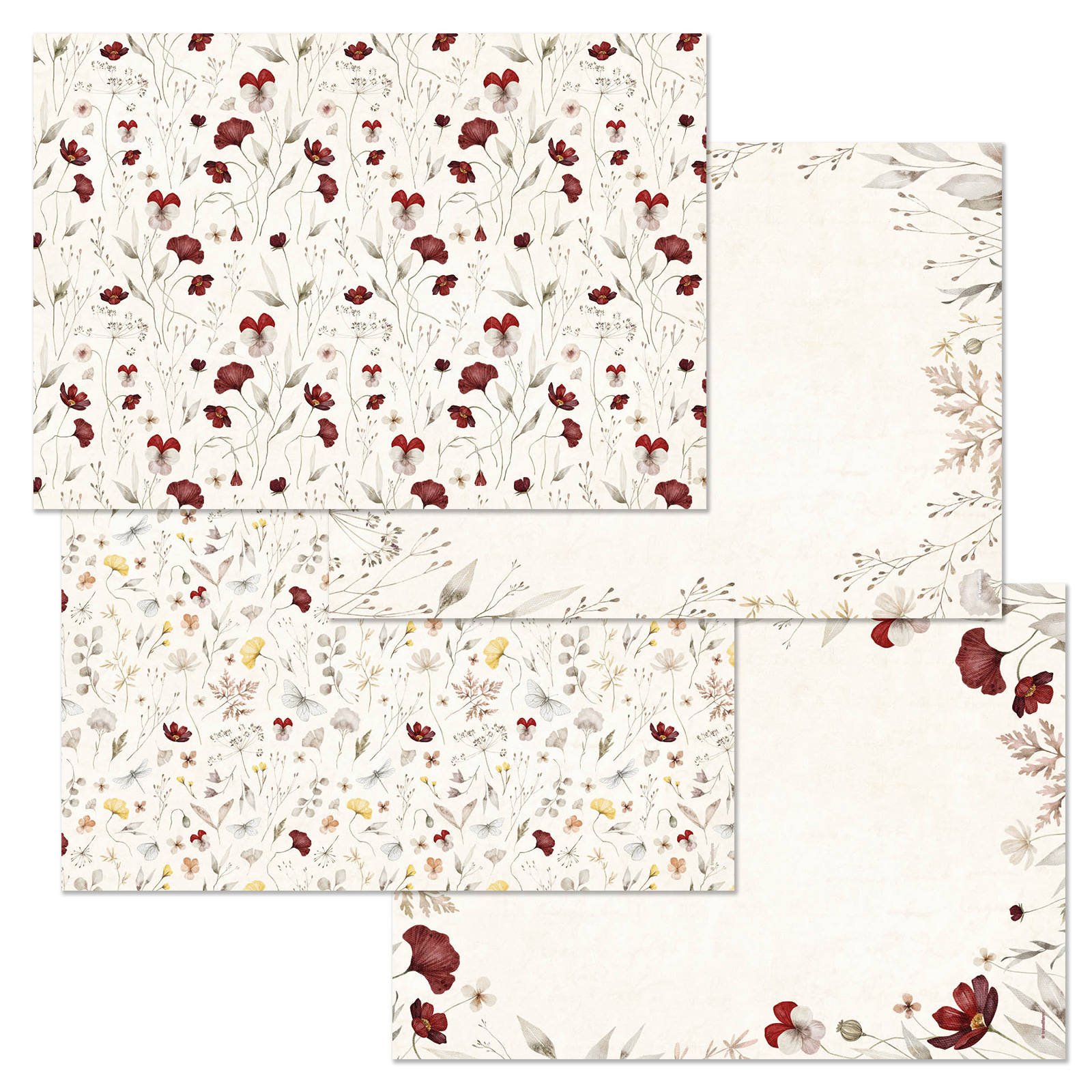 Papiertischset BOHEMIAN GARDEN 4 Sujets à 12 Blatt