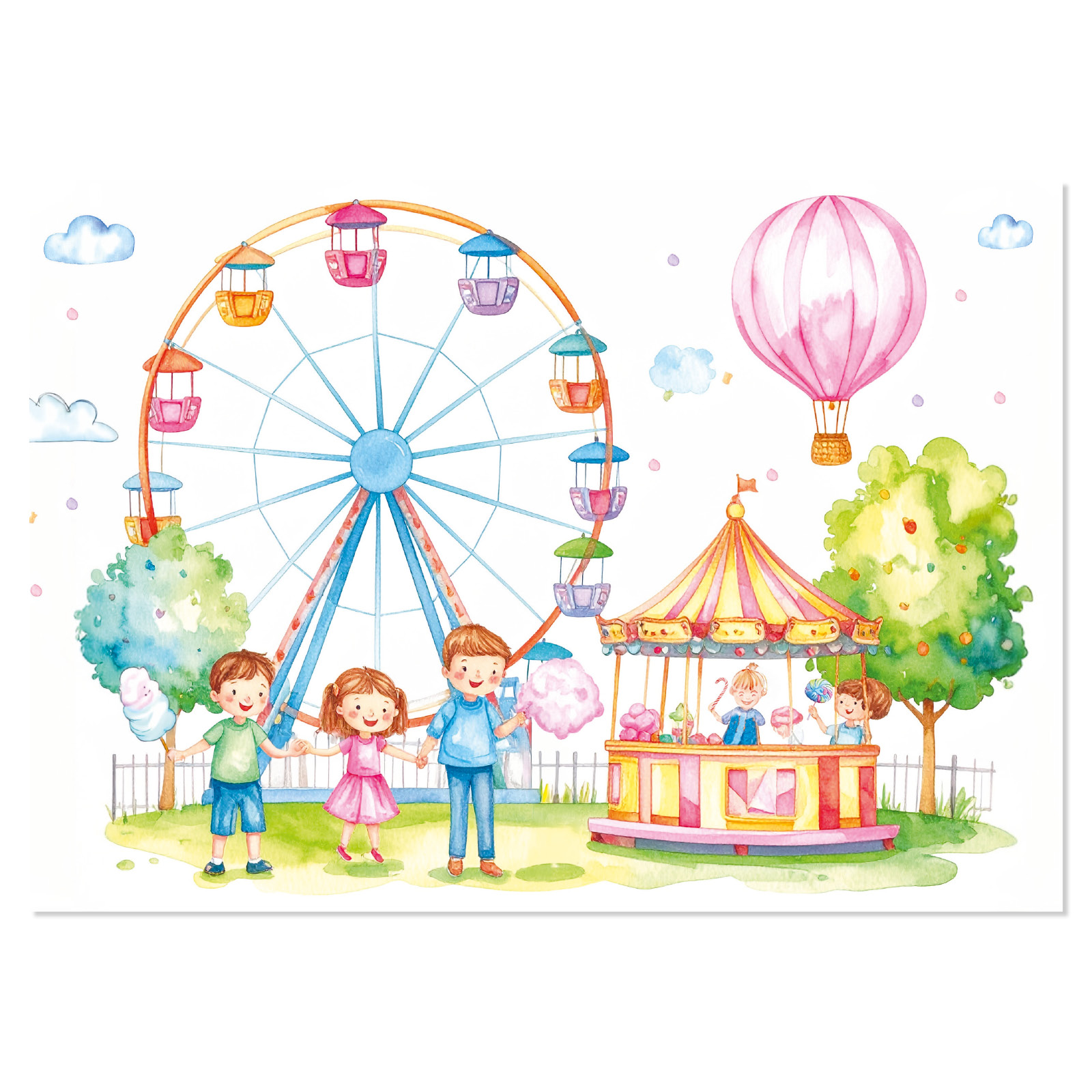 Papiertischset COTTON CANDY Block à 25 Blatt, mit Süssigkeiten-Duft