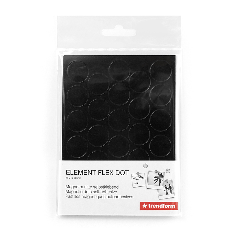 Selbstklebende Haftpunkte ELEMENT FLEX DOT  für Magnete, 28er Set, schwarz