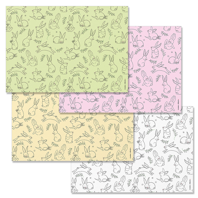 Papiertischset BUNNY 4 Sujets à 12 Blatt