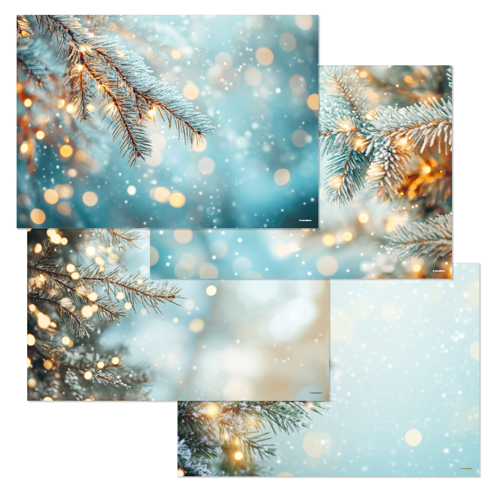 Papiertischset SPARKLING LIGHTS 4 Sujets à 12 Blatt