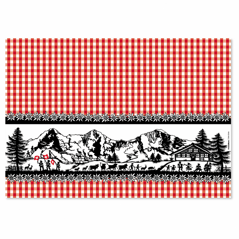 Papiertischset SWISS TRADITION 5 4 Sujets à 12 Blatt