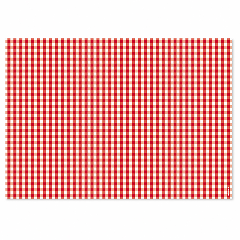 Papiertischset VICHY rot Block mit 50 Blatt