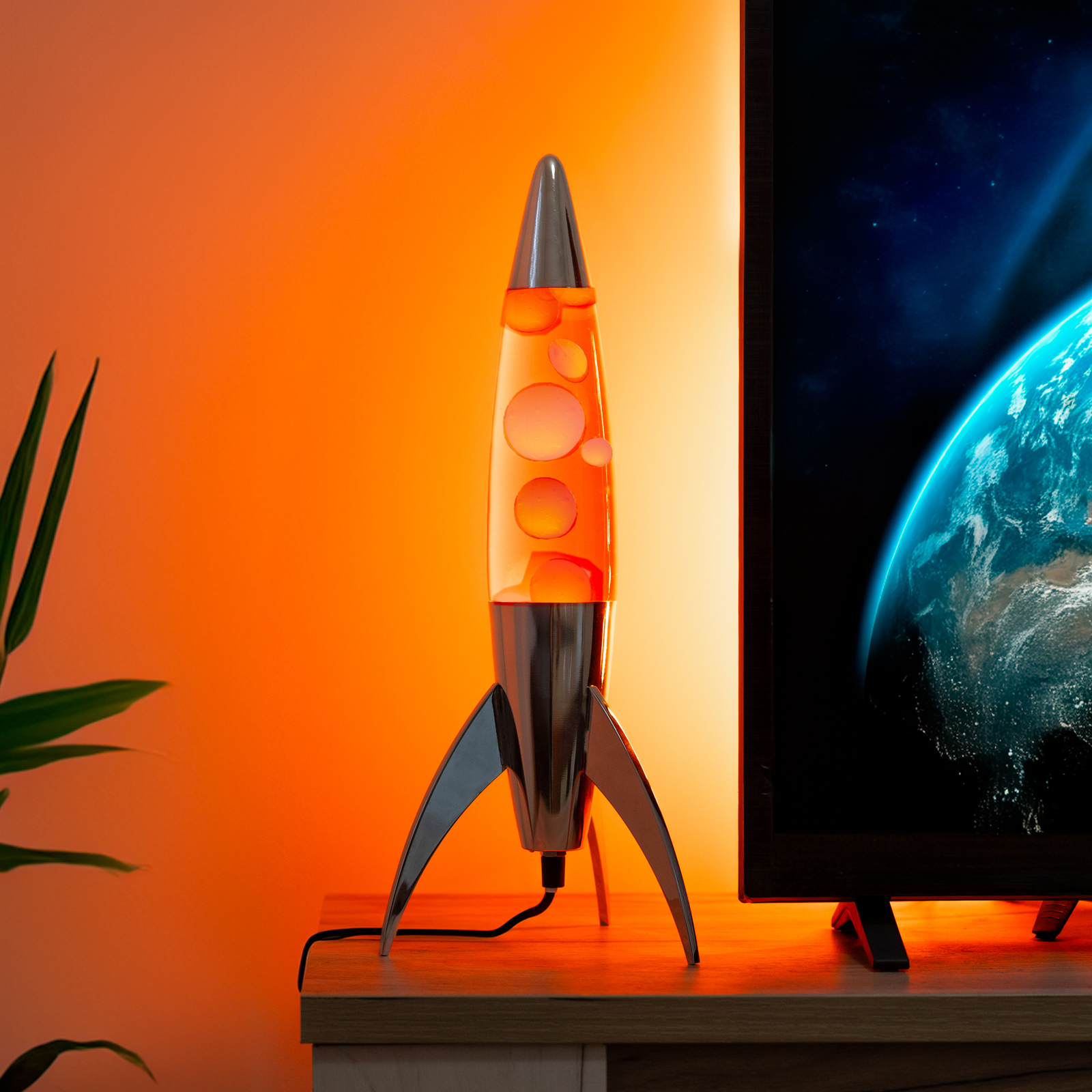Lava Lamp ROCKET orange 