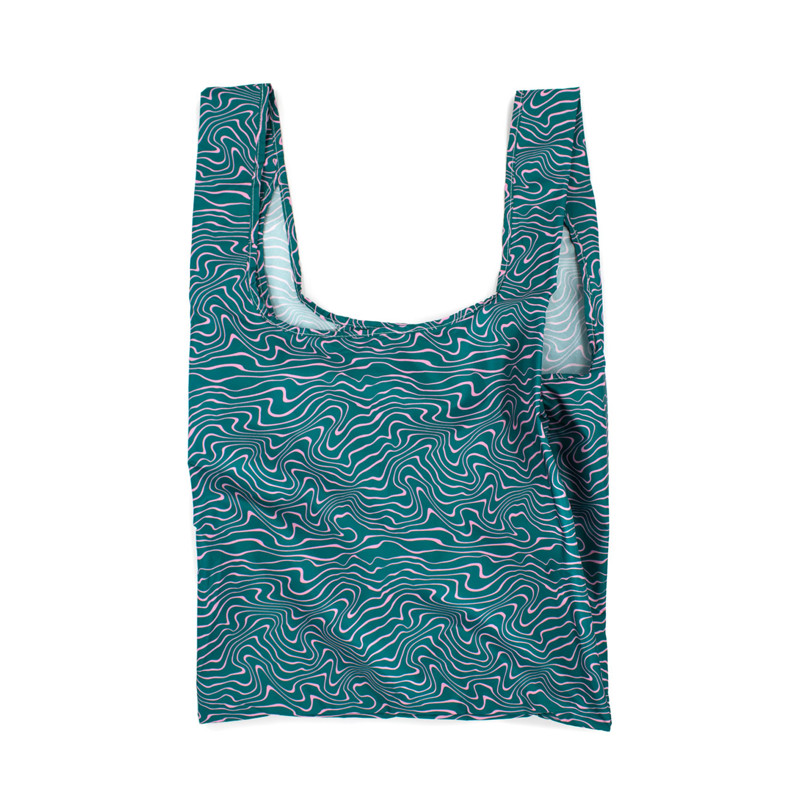 Medium Bag Contours green & pink 