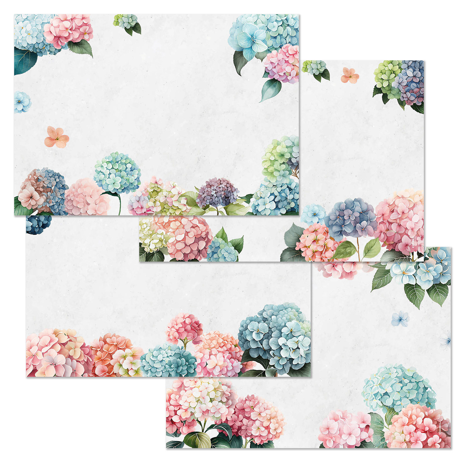 Papiertischset HORTENSIA 4 Sujets à 12 Blatt