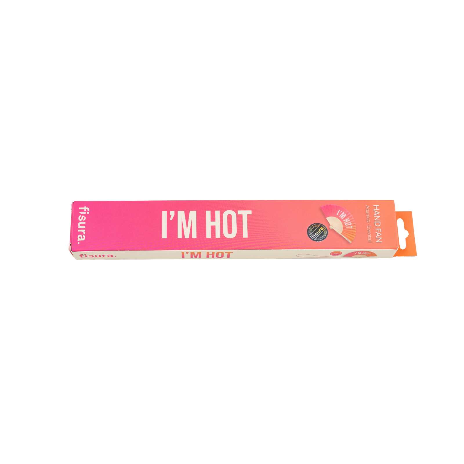 Handfächer I'M HOT pink and orange gradient 