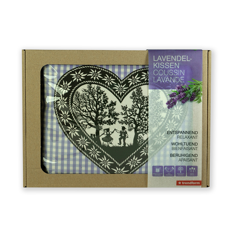 LAVENDEL-KISSEN Vichy lila Scherenschnitt by Esther Gerber