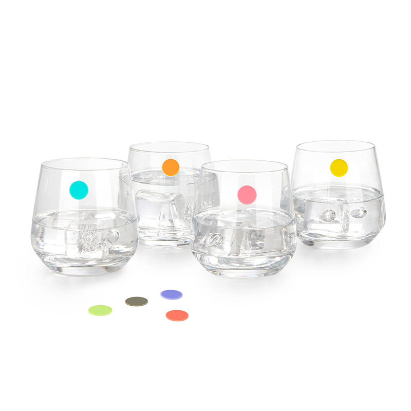 Trinkglasmarkierer STICKY DOTS 8er assortiert 