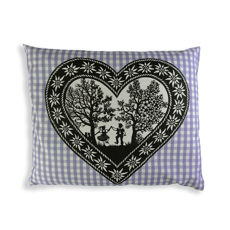 LAVENDEL-KISSEN Vichy lila Scherenschnitt by Esther Gerber