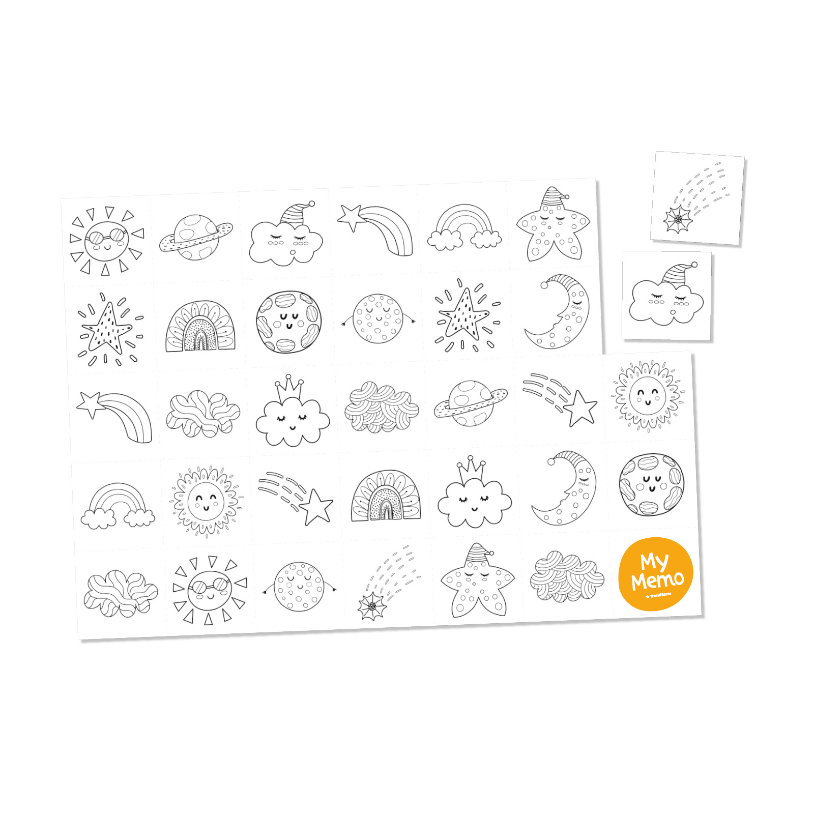 Papiertischset MY MEMO 4 Sujets à 6 Blatt