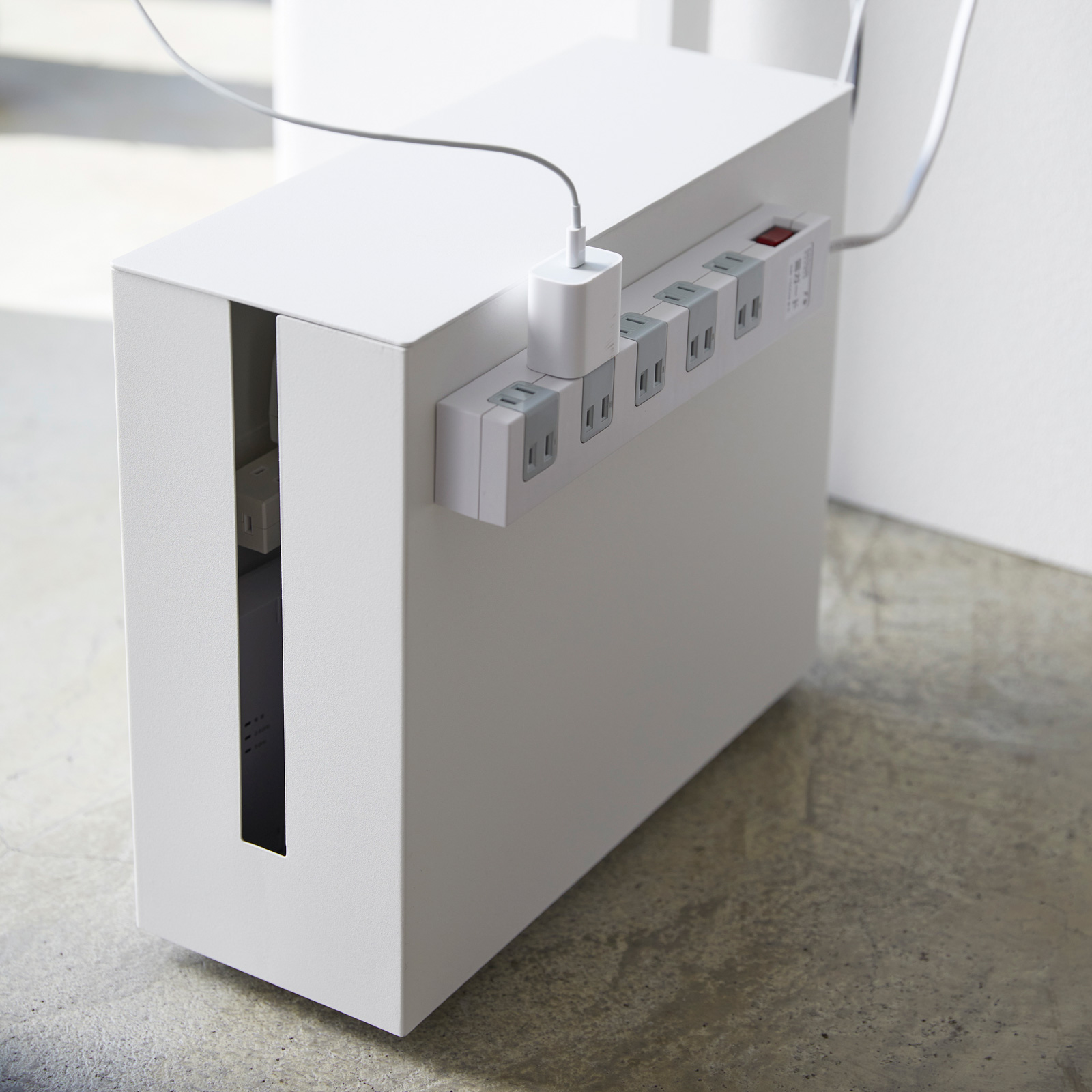 Kabelbox mit Rollen TOWER weiss 