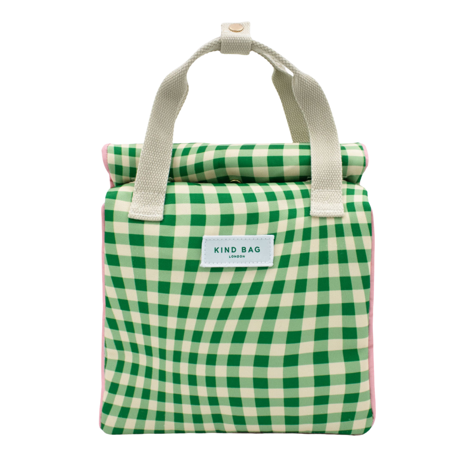 Lunch Bag Distorted Gingham Green 