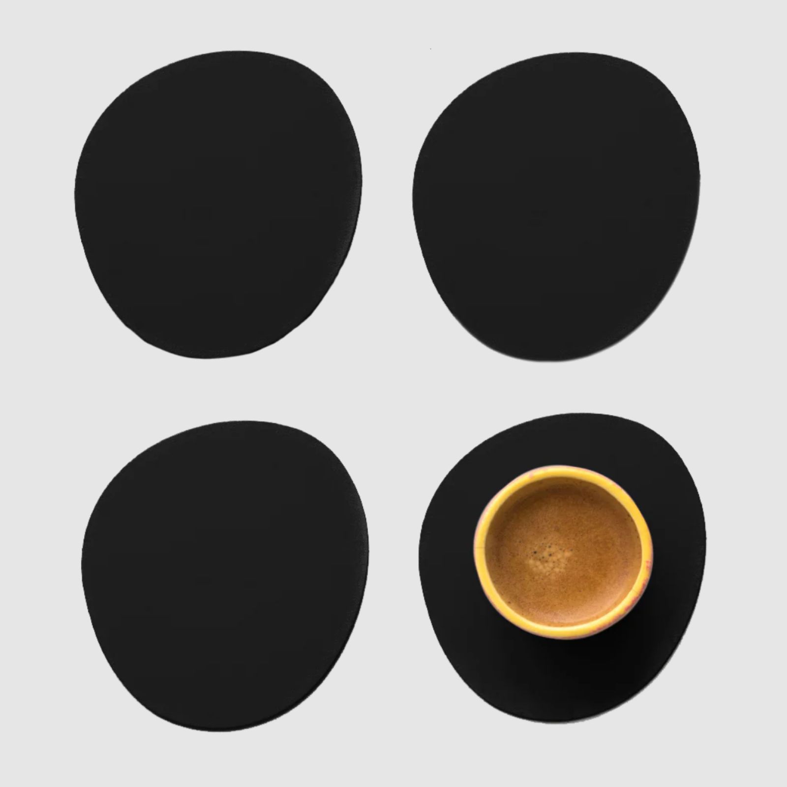 Ruca Stone Coasters (x4) Black 