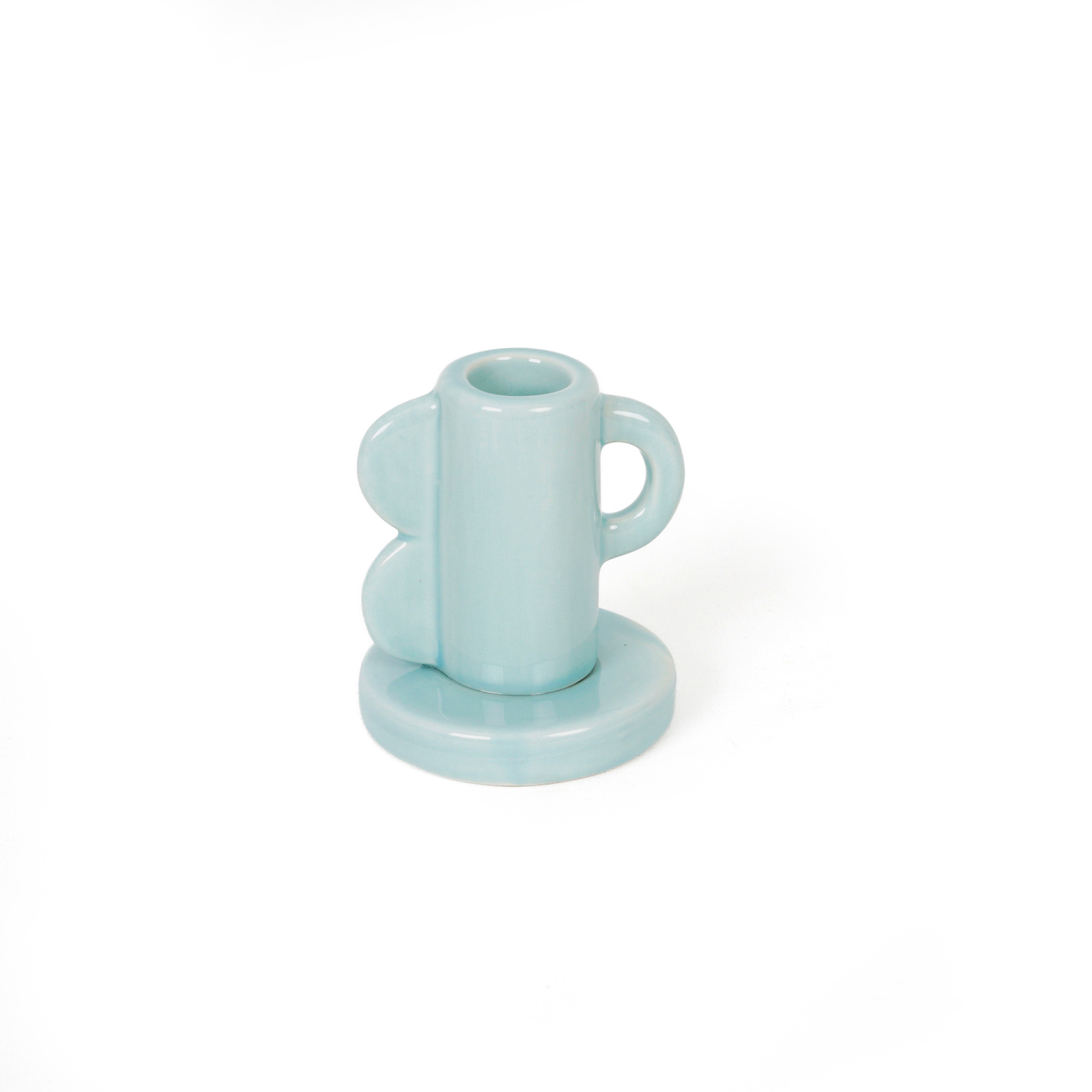 VINTAGE WAVES CANDLE HOLDER BLUE  