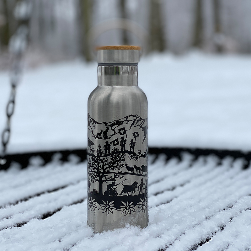 Trinkflasche SWISS TRADITION silber 500 ml