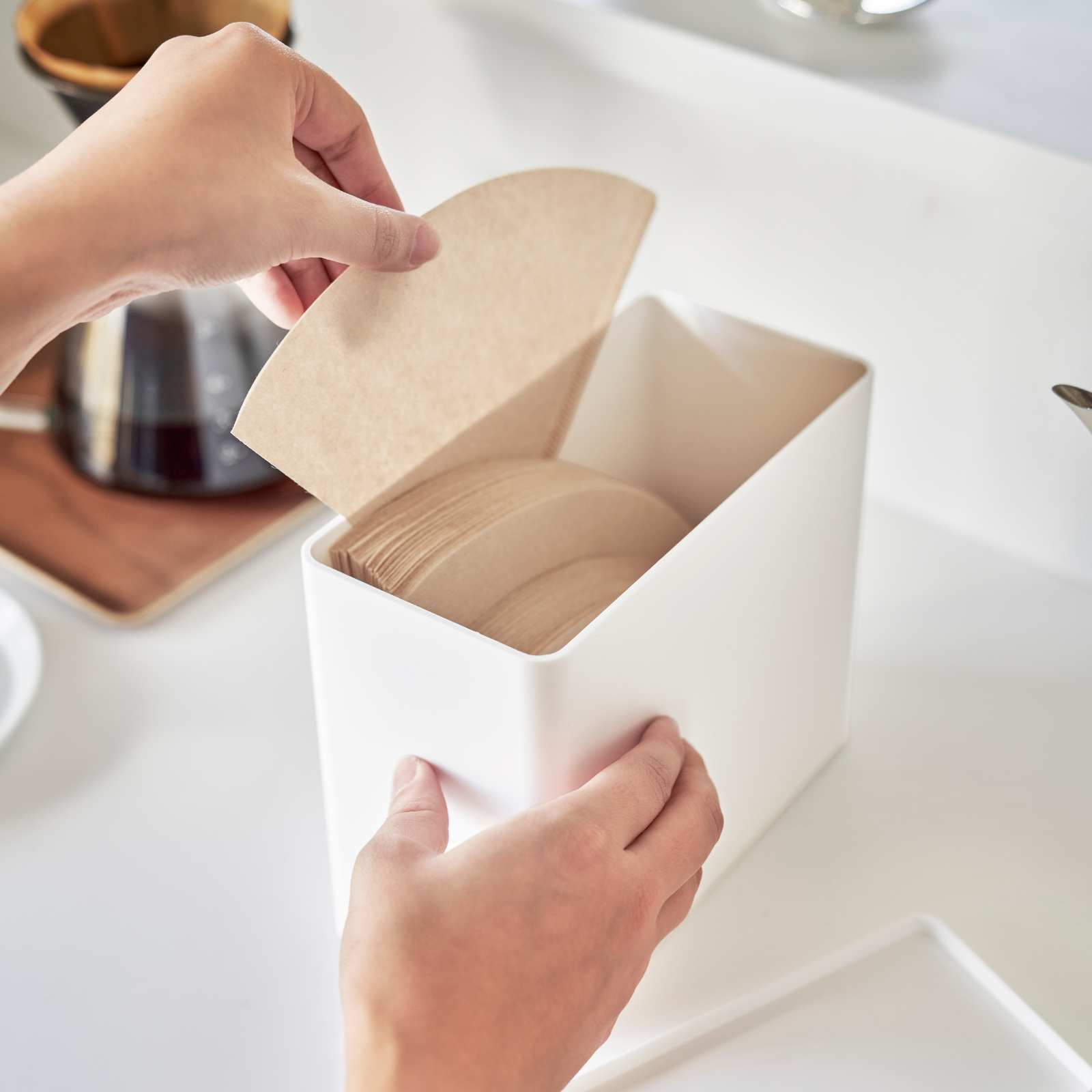 Kaffeefilterbox TOWER weiss 