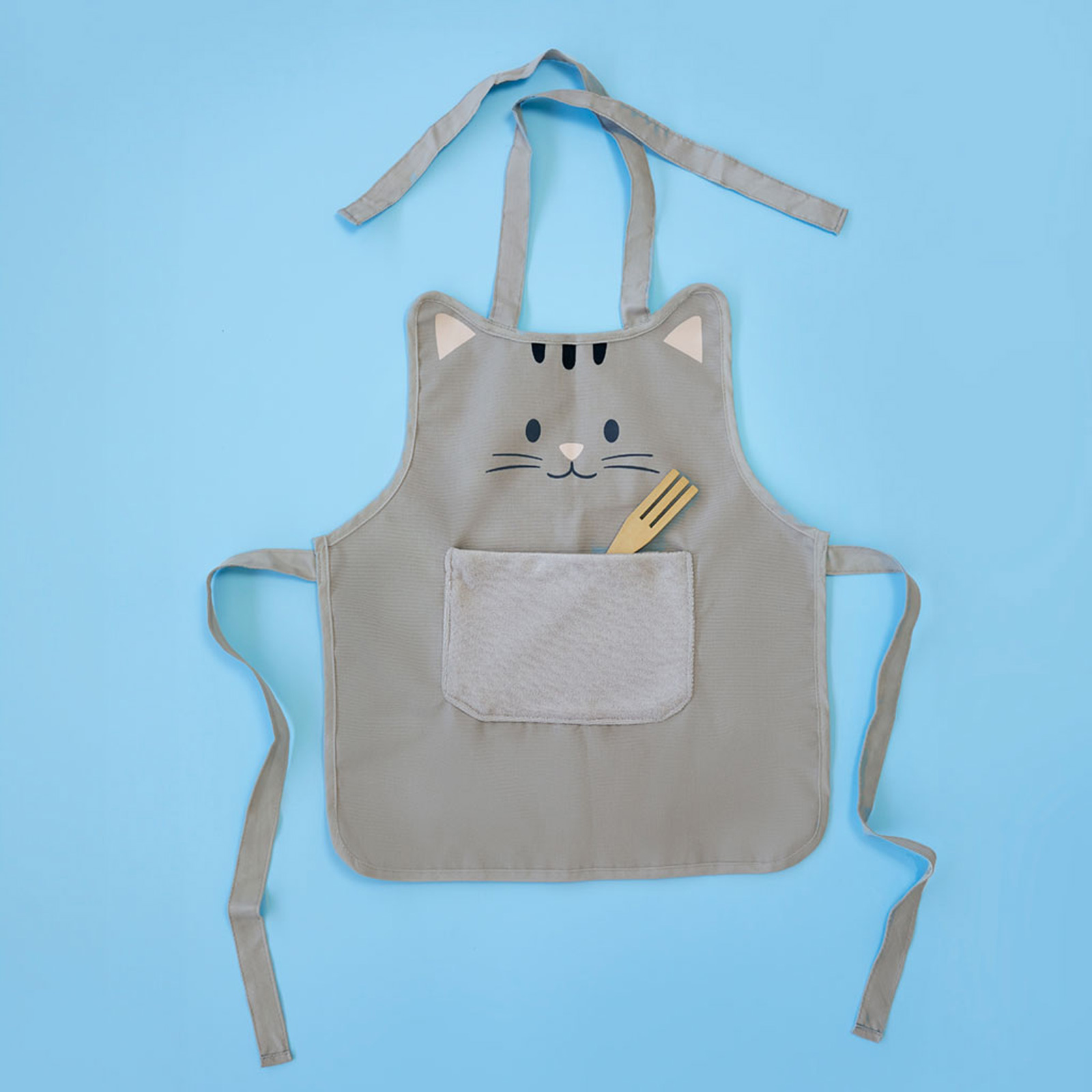 Schürze Kids KITTY grau 
