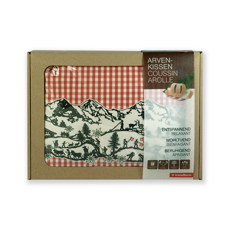 ARVEN-KISSEN Vichy rot Scherenschnitt by Esther Gerber