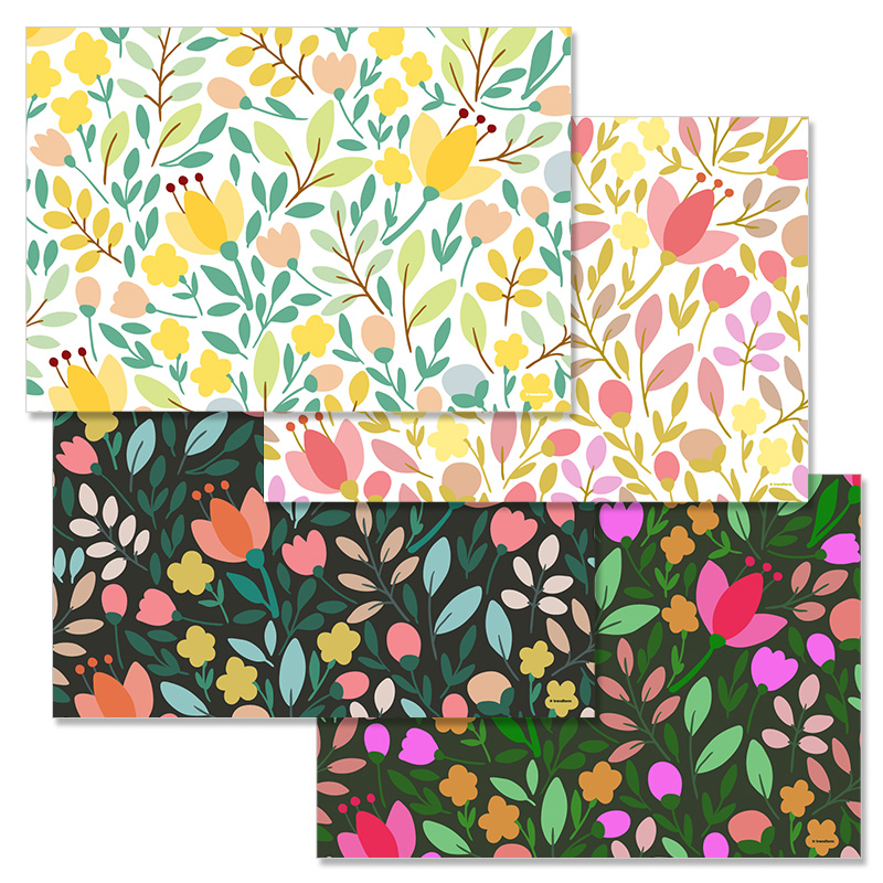 Papiertischset SPRING 4 Sujets à 12 Blatt