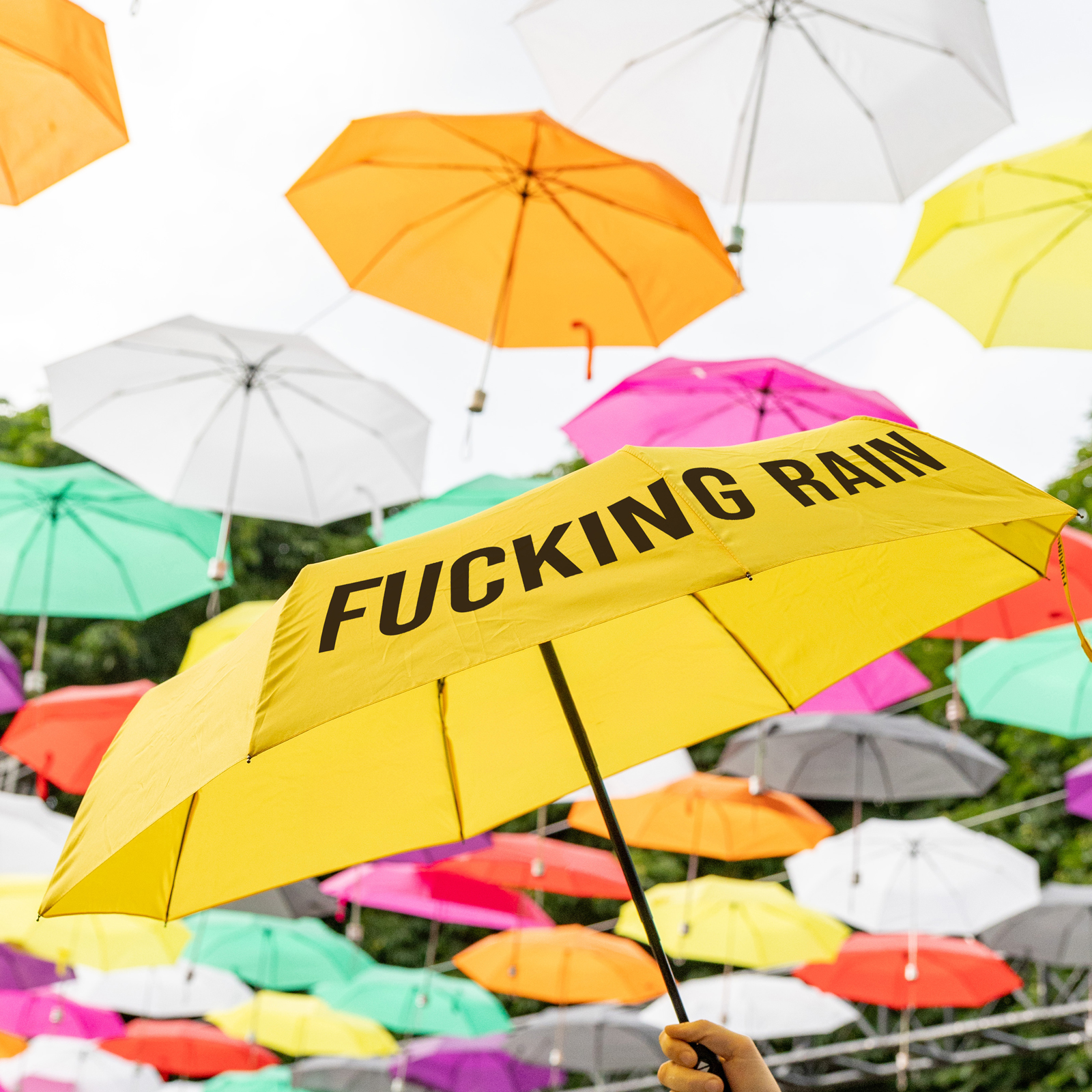 Schirm Yellow FUCKING RAIN 