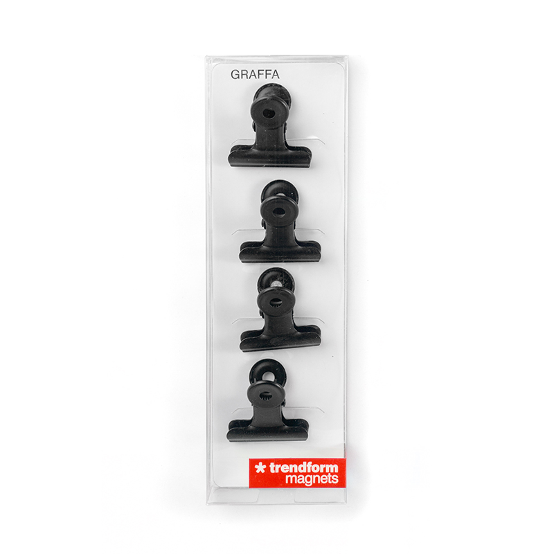 Magnet-Clip GRAFFA 4er Set schwarz 