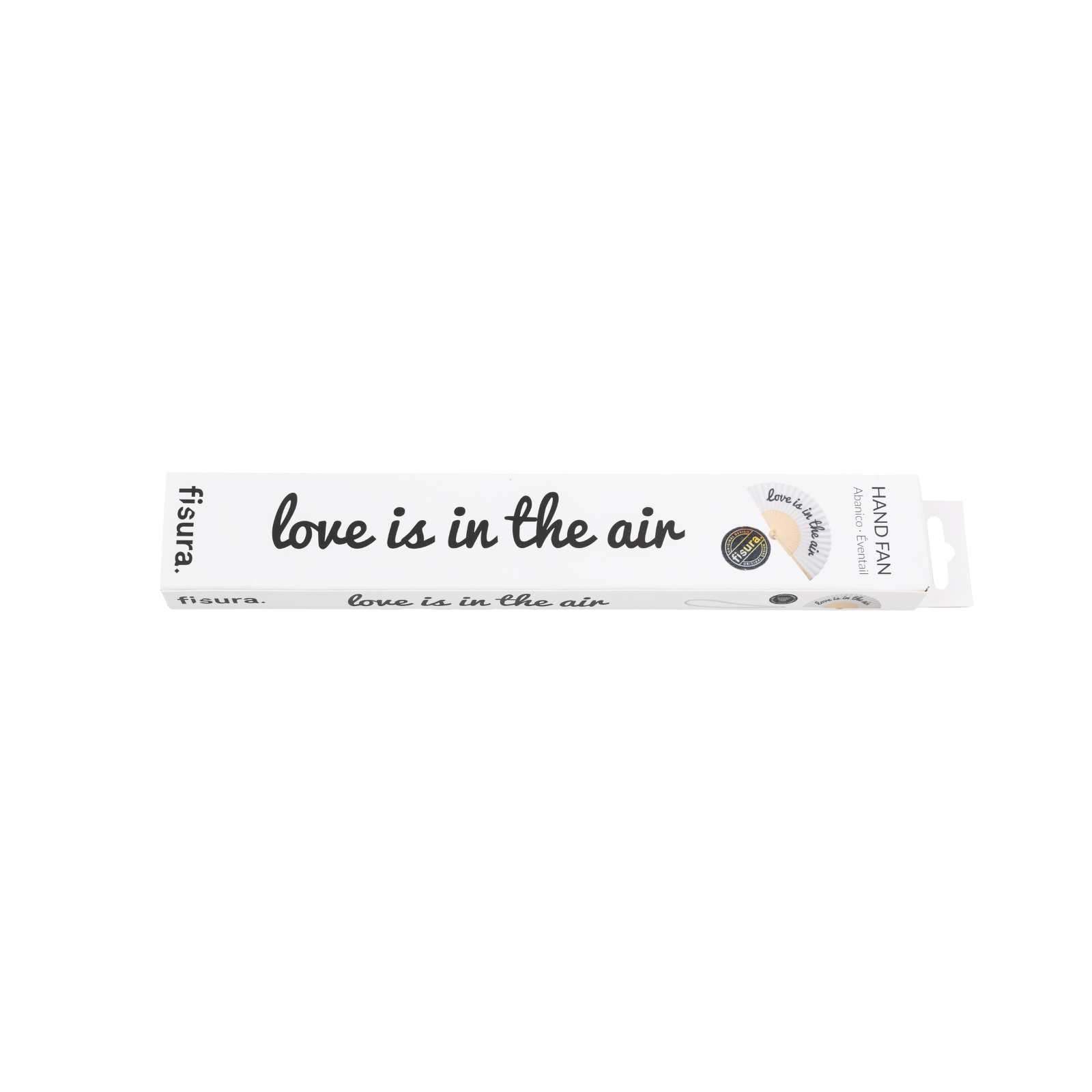 Handfächer LOVE IS IN THE AIR black&white 