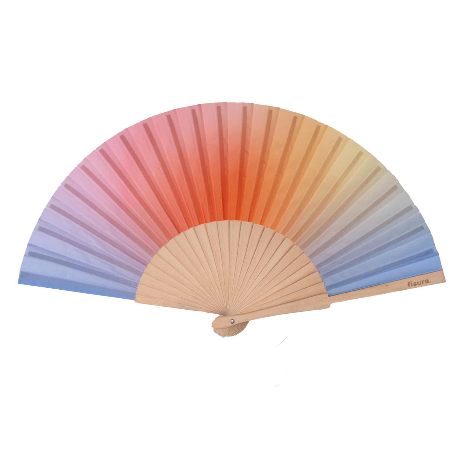 Handfächer BLUE & ORANGE GRADIENT 
