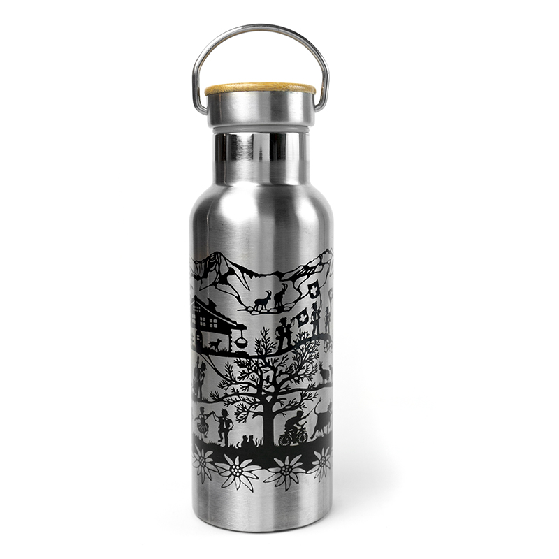 Trinkflasche SWISS TRADITION silber 500 ml