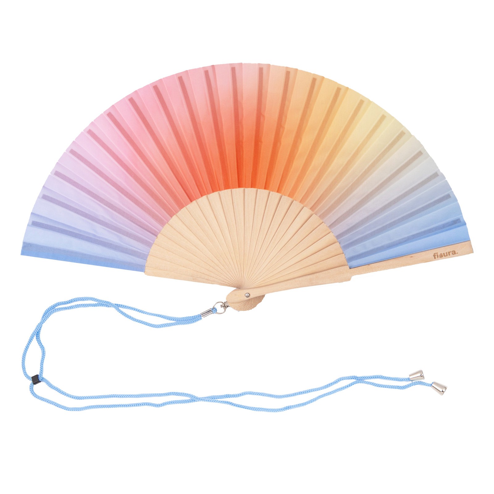 Handfächer BLUE & ORANGE GRADIENT 