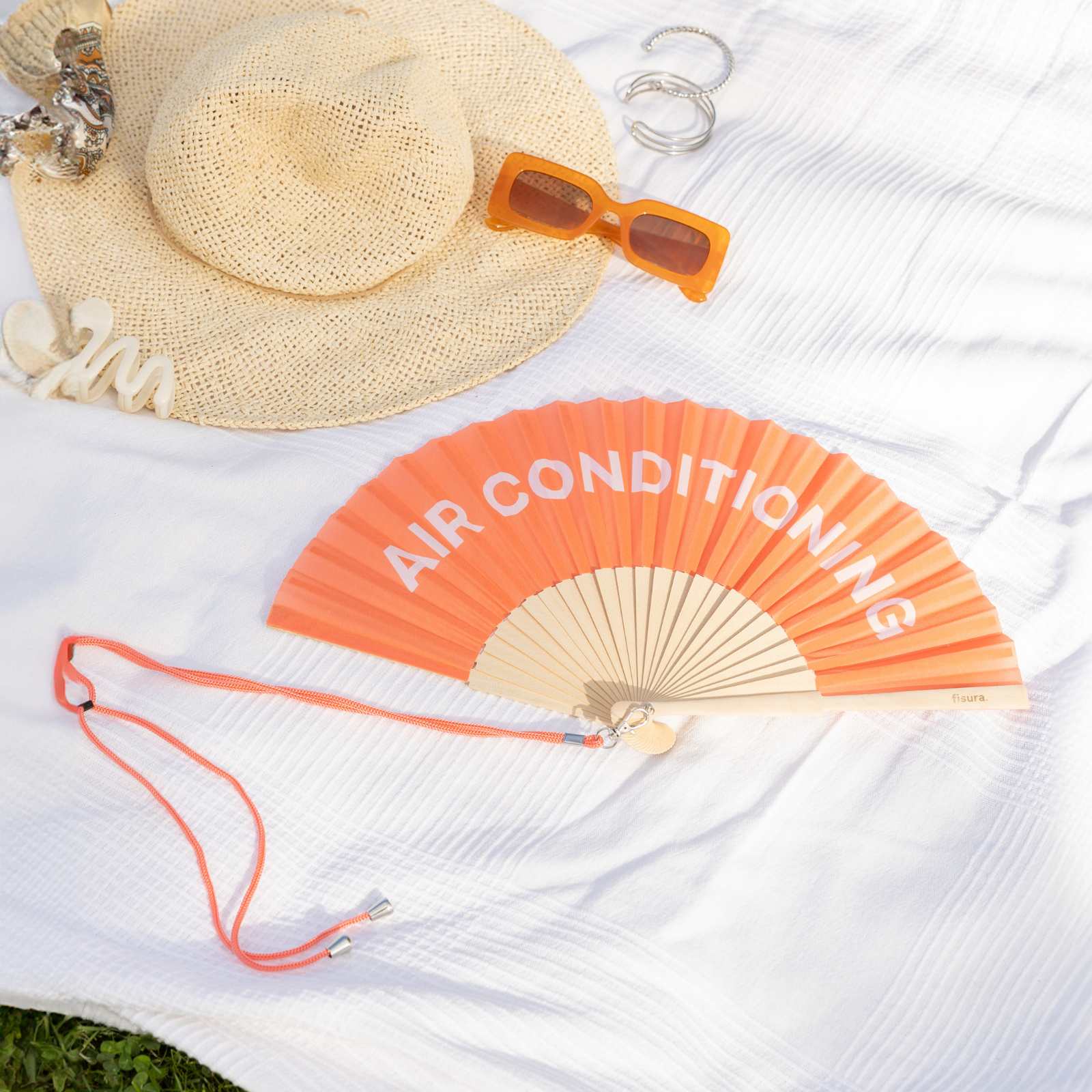 Handfächer AIR CONDITIONING orange  