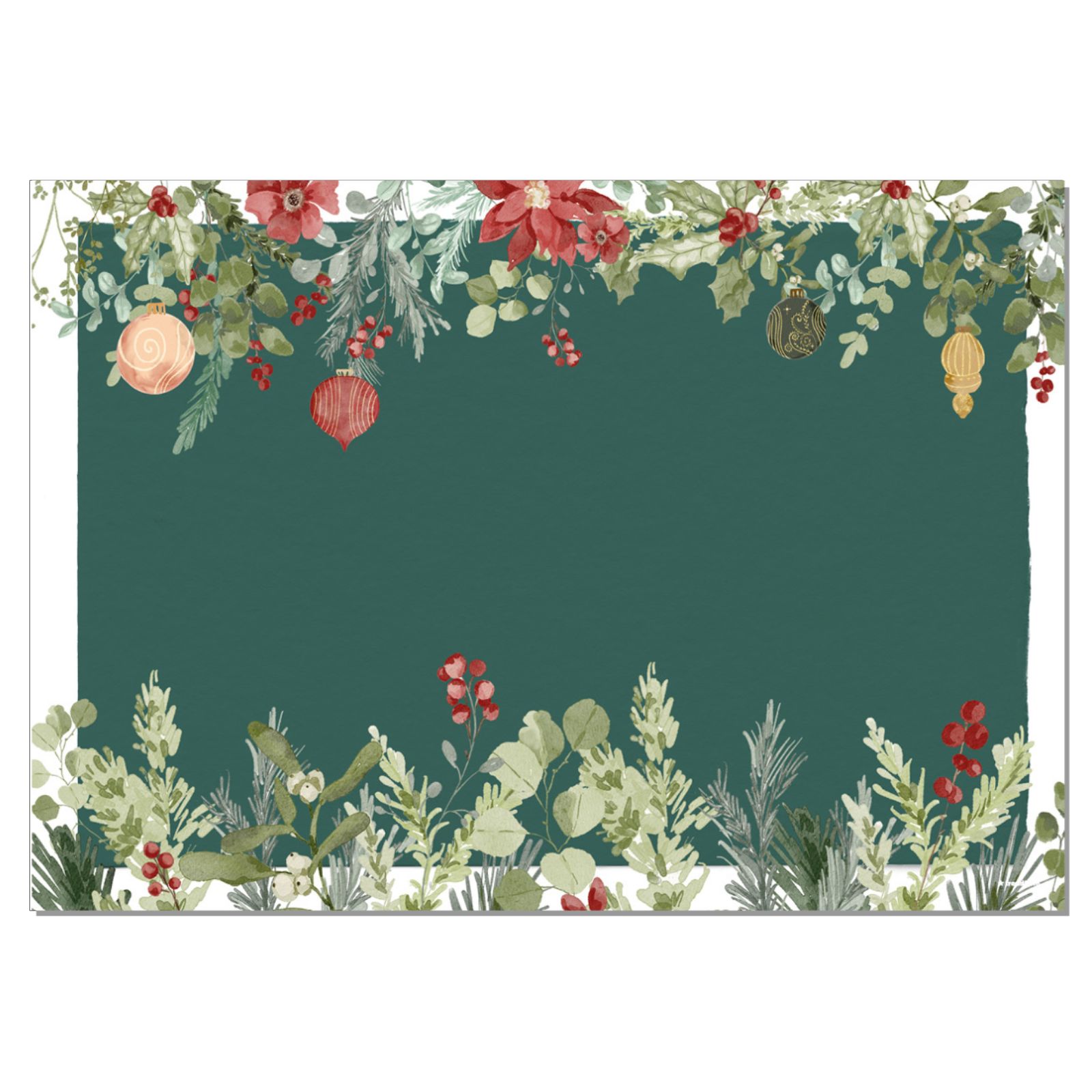 Papiertischset FESTIVE GREEN 4 Sujets à 12 Blatt