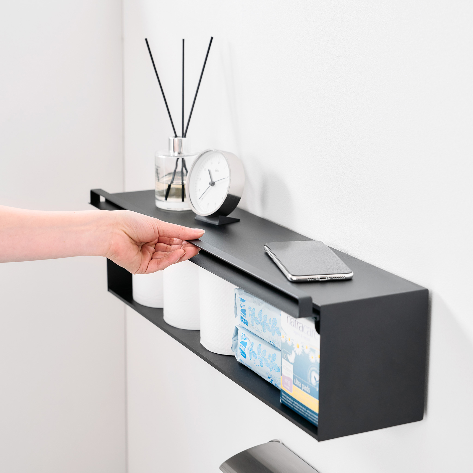Aufbewahrungsbox mit Wandbefestigung TOWER schwarz 