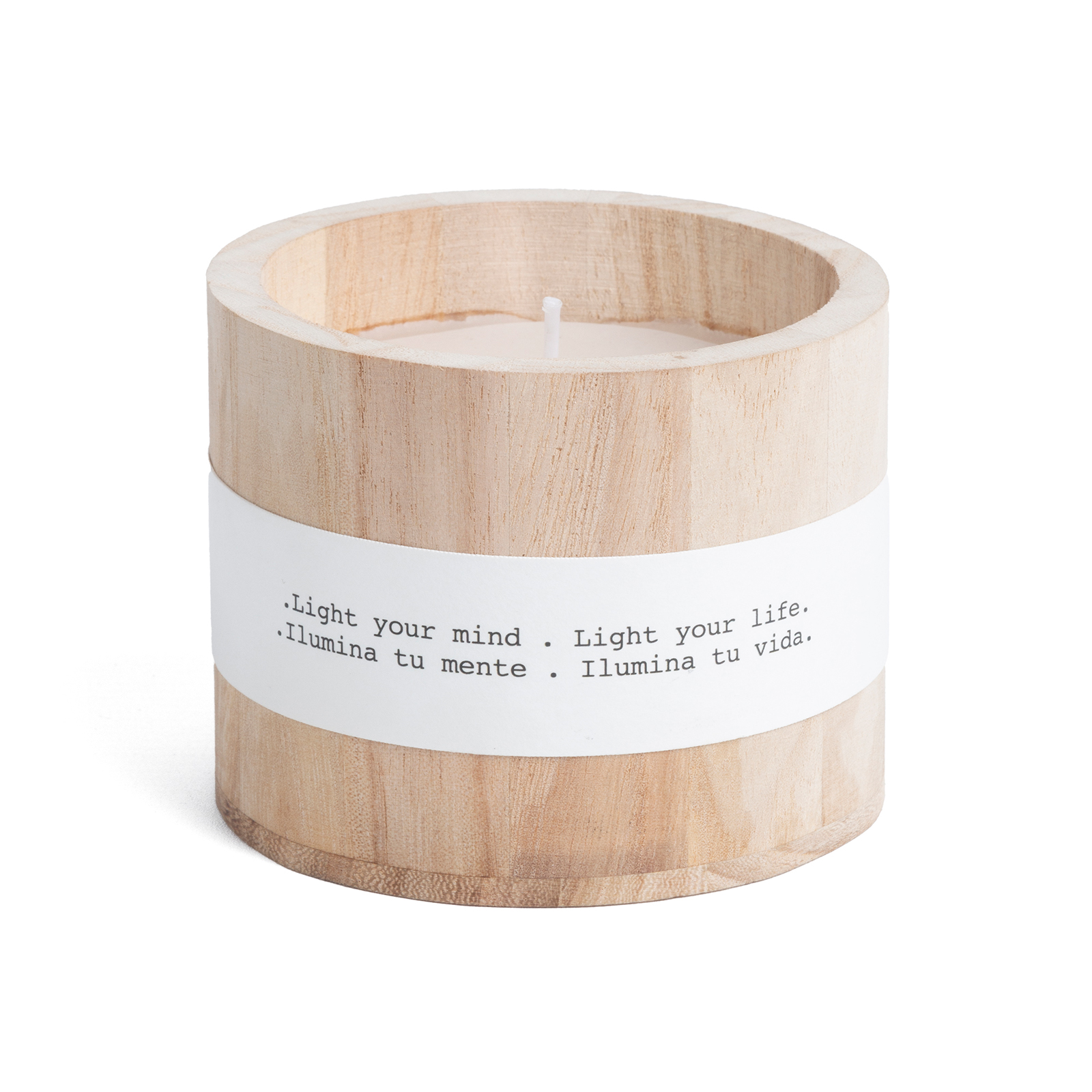 WOOD SCENTED CANDLE FRESH COTTON   