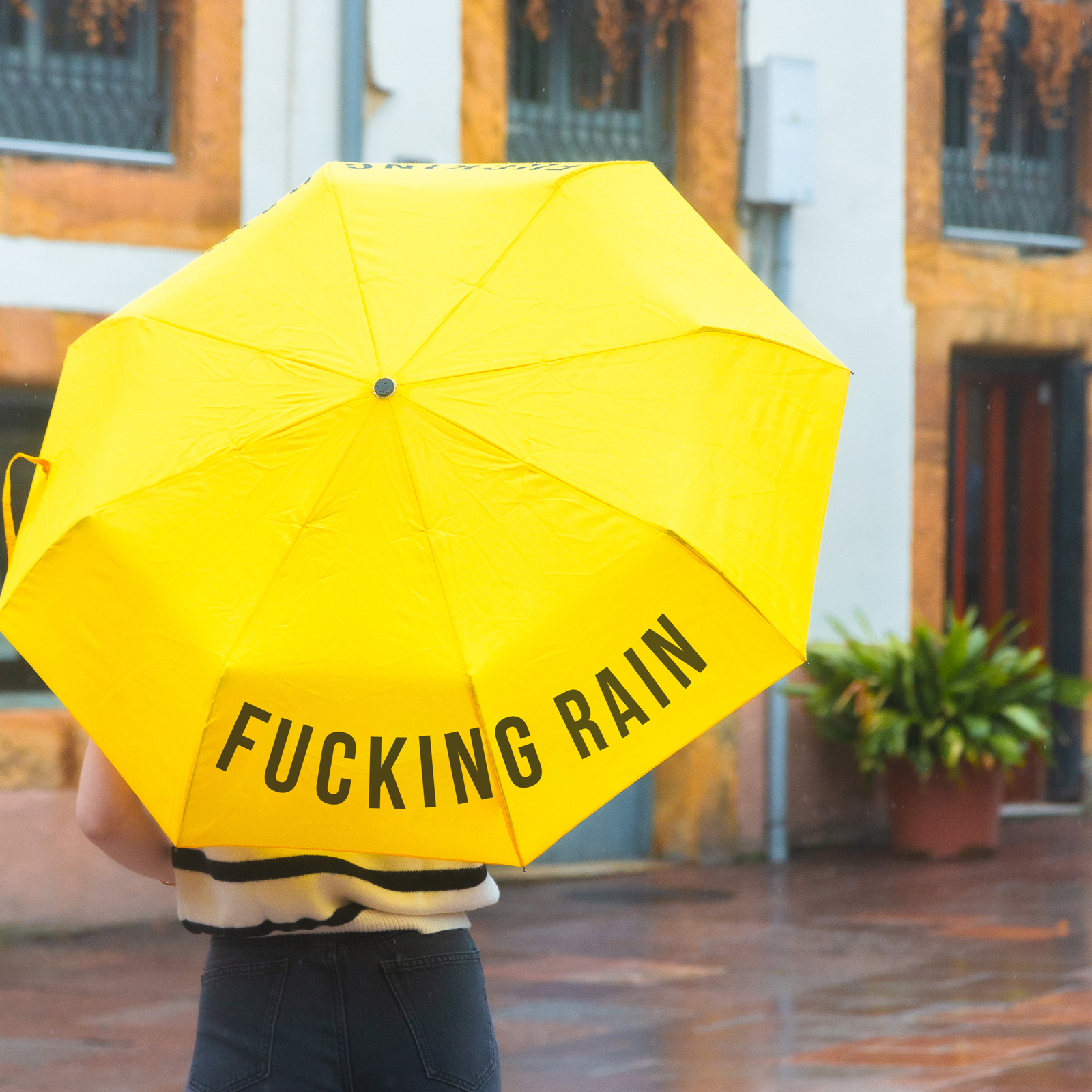 Schirm Yellow FUCKING RAIN 